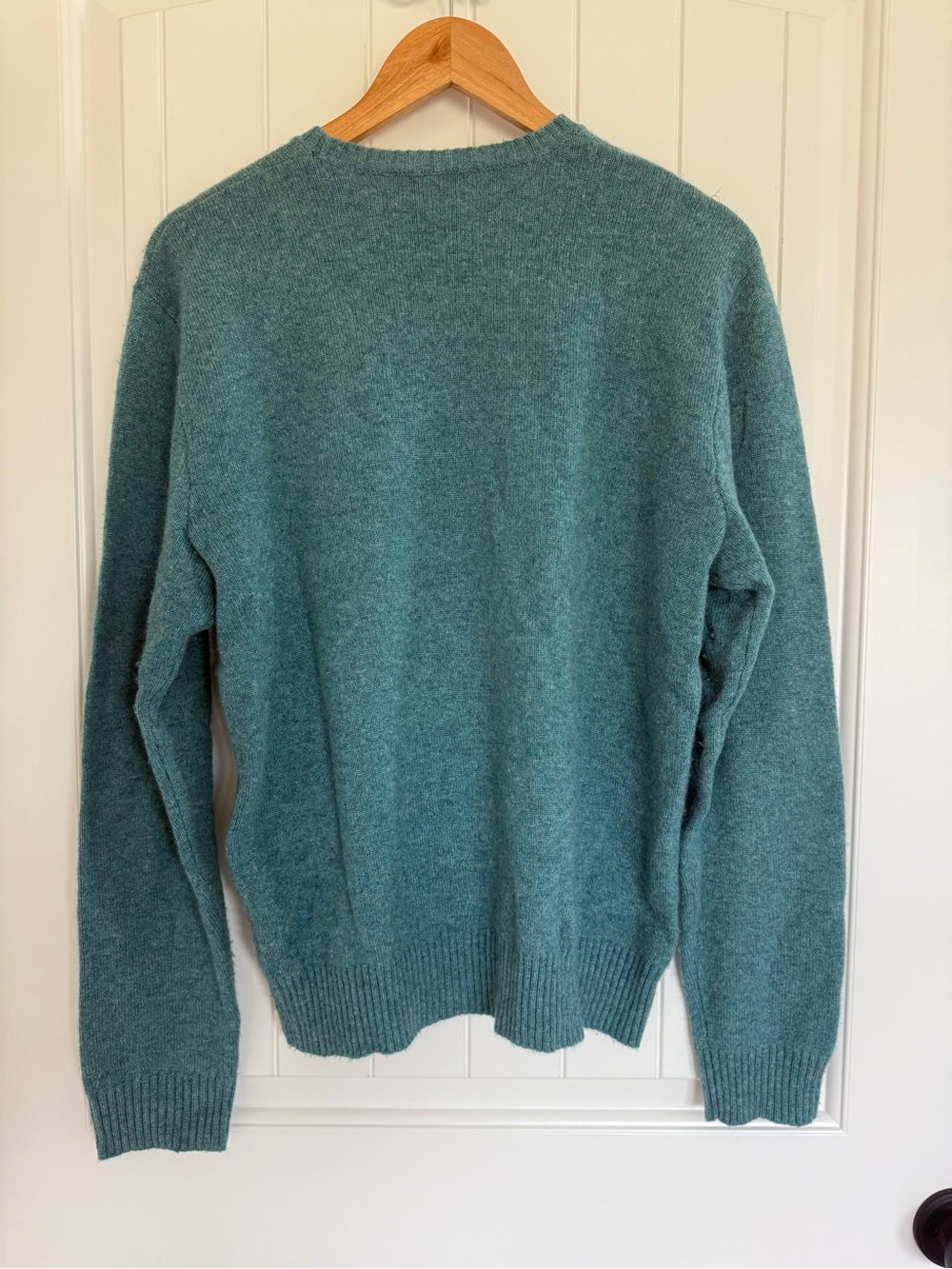 Polo Ralph Lauren Medium Cashmere Crewneck Sweater Mint Green Heather Red Pony - Picture 4 of 6